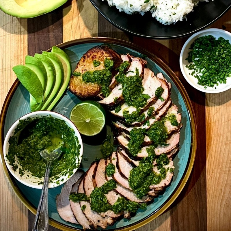 Honey Lime & Adobo Grilled Pork Tenderloin with Jalapeño Cilantro&nbsp;Chimichurri